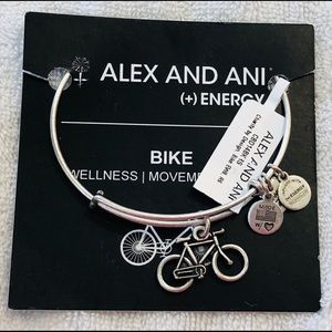 Alex And Ani Bike Bicycle Silver Bracelet NWT